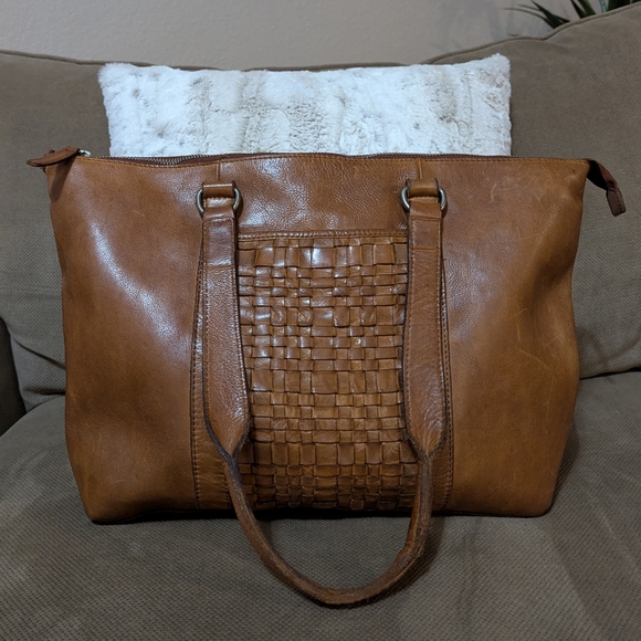 Vilenca Holland, Brown Cognac Leather Purse Shoulder Bag Tote 🤎 - Picture 3 of 12